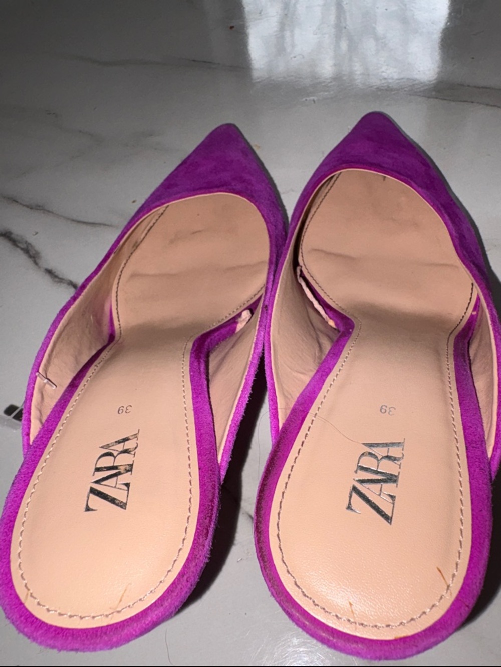 ZARA Purple Pointed-Toe Mules Size 39 - Picture 3 of 6